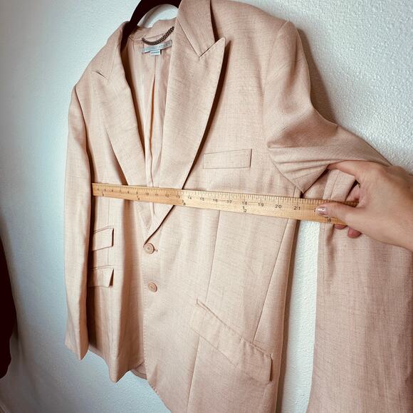 Stella McCartney Light Peach Front Button Viscose Linen Blazer Jacket 42 - Picture 14 of 14